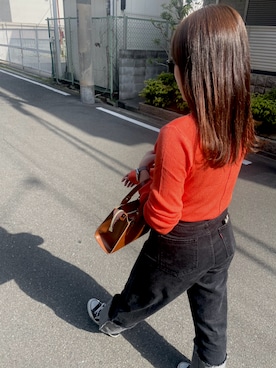 「DISCOAT（ディスコート）のアイテム（デニムパンツ）」を使った、mi-さん（レディース・163cm）の春コーディネート