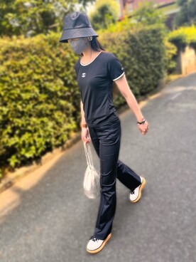 「CHANEL（シャネル）のアイテム（トップス）」を使った、𝑠𝑎𝑦𝑎𝑘𝑎さん（レディース・159cm）の夏コーディネート