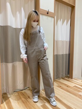 Samansa Mos2 Blue サマンサモスモスブルー のサロペット オーバーオールを使った人気ファッションコーディネート Wear