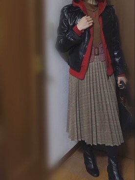 「しまむら（シマムラ）のアイテム（ライダースジャケット）」を使った、ろるさん（レディース・153cm）の春コーディネート