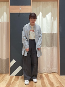 「ゆべしコラボ」｜「アイテム（パンツ）」を使った、かわせさん（レディース・154cm）の春コーディネート