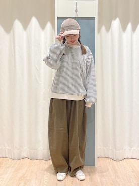 「Samansa Mos2（サマンサ モスモス）のエッグパンツ（その他パンツ）」を使った、かわせさん（レディース・155cm）の秋コーディネート
