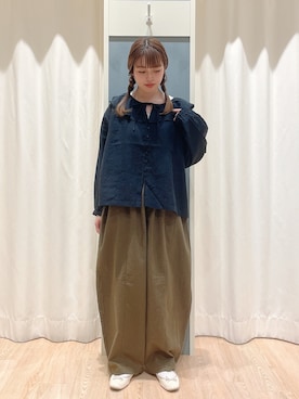 「Samansa Mos2（サマンサ モスモス）のエッグパンツ（その他パンツ）」を使った、かわせさん（レディース・155cm）の秋コーディネート