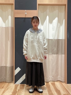 「襟付きトップス」｜「アイテム（ブーツ）」を使った、かわせさん（レディース・154cm）の秋コーディネート