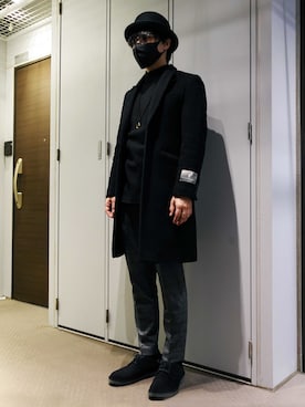 「NANO universe（ナノユニバース）のアイテム（チェスターコート）」を使った、shotaさん（メンズ・170cm）の冬コーディネート