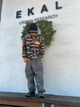 「アイテム（帽子）」を使った、せーじさん（メンズ・165cm）の秋コーディネート