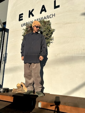 「アイテム（帽子）」を使った、せーじさん（メンズ・165cm）の冬コーディネート