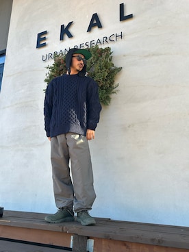 「アイテム（メガネ）」を使った、せーじさん（メンズ・165cm）の秋コーディネート