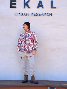 「冬の差し色コーデ」｜「アイテム（その他シューズ）」を使った、せーじさん（メンズ・165cm）の冬コーディネート