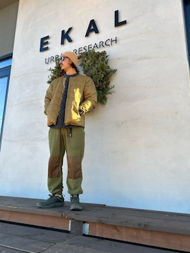 「アイテム（その他アウター、ベージュ系）」を使った、せーじさん（メンズ・165cm）の冬コーディネート