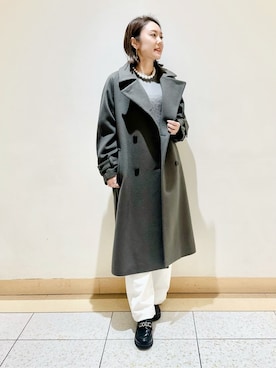 「アイテム（トレンチコート、グレー系）」を使った、MAIさん（レディース・160cm）の冬コーディネート