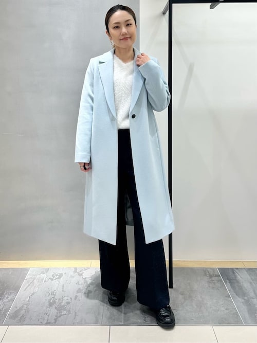 INDIVI ネイビー チェスターコート　13号 INDIVI ネイビー チェスターコート 13号 セール】 【名品コート／日本