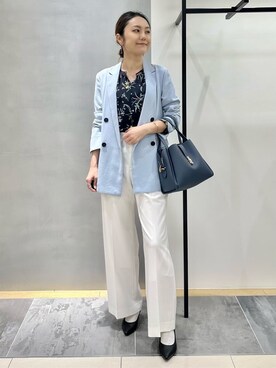 「INDIVI（インディヴィ）の【ラム革／美脚／通勤】レザーパンプス（パンプス、ブラック系）」を使った、MAIさん（レディース・160cm）の冬コーディネート