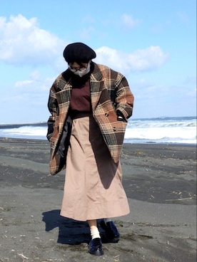 「coca（coca）（コカ）のアイテム（テーラードジャケット）」を使った、nanaさん（レディース・158cm）の冬コーディネート