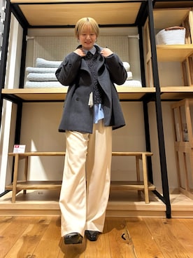 「アイテム（ピーコート）」を使った、 コヤマ  ヒナタさん（レディース・164cm・20代）の秋コーディネート