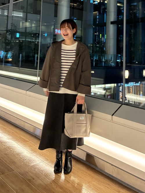 仁村紗和さん着用』『UR TECH』完声/暖フレアスカート（スカート