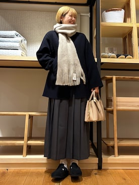 「アイテム（ステンカラーコート）」を使った、 コヤマ  ヒナタさん（レディース・164cm・20代）の冬コーディネート