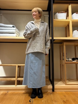 「URBAN RESEARCH DOORS（アーバンリサーチドアーズ）のソフトテレコタートルプルオーバー（Tシャツ/カットソー）」を使った、 コヤマ  ヒナタさん（レディース・164cm）の秋コーディネート