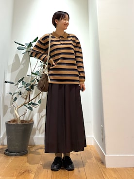 「トレンド秋素材コーデ」｜ コヤマ  ヒナタさん（レディース・163cm）の秋コーディネート