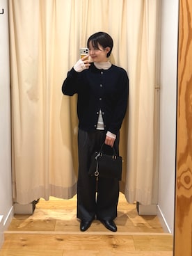 「URBAN RESEARCH DOORS（アーバンリサーチドアーズ）のセンターステッチスリッポン（スリッポン、ブラック系）」を使った、 コヤマ  ヒナタさん（レディース・164cm）の秋コーディネート
