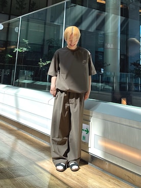 「URBAN RESEARCH DOORS（アーバンリサーチドアーズ）のBIRKENSTOCK　ARIZONA LEVE（サンダル、ブラック系）」を使った、 コヤマ  ヒナタさん（レディース・164cm）の夏コーディネート