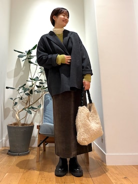 「URBAN RESEARCH DOORS（アーバンリサーチドアーズ）のソフトテレコタートルプルオーバー（Tシャツ/カットソー）」を使った、 コヤマ  ヒナタさん（レディース・164cm）の秋コーディネート