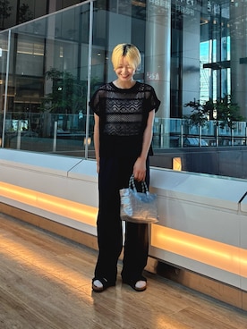 「URBAN RESEARCH DOORS（アーバンリサーチドアーズ）のBIRKENSTOCK　ARIZONA LEVE（サンダル、ブラック系）」を使った、 コヤマ  ヒナタさん（レディース・164cm）の夏コーディネート