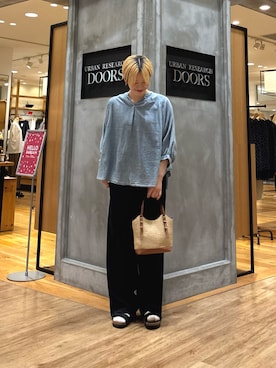 「URBAN RESEARCH DOORS（アーバンリサーチドアーズ）のBIRKENSTOCK　ARIZONA LEVE（サンダル、ブラック系）」を使った、 コヤマ  ヒナタさん（レディース・164cm）の夏コーディネート