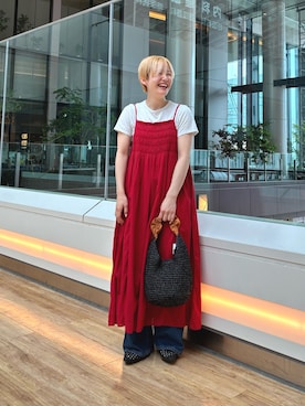 「RODE SKO（ロデスコ）の『MADE IN JAPAN』1センチパナマリボンパンプス（パンプス、ブラック系）」を使った、 コヤマ  ヒナタさん（レディース・164cm）の春コーディネート