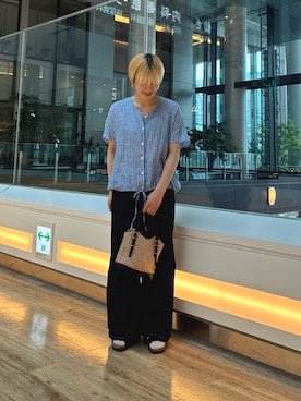 「URBAN RESEARCH DOORS（アーバンリサーチドアーズ）のBIRKENSTOCK　ARIZONA LEVE（サンダル、ブラック系）」を使った、 コヤマ  ヒナタさん（レディース・164cm）の夏コーディネート