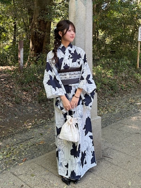 「着物」｜ゆずさん（レディース・161cm）の春コーディネート