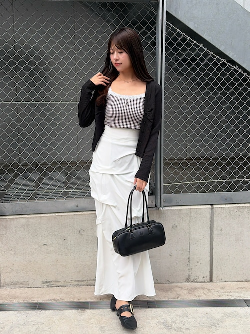 セール】【Mavie..7】【3サイズ展開】タックデザインロングスカート
