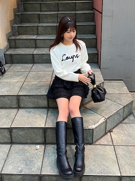 「アイテム（ニット/セーター）」を使った、ゆずさん（骨格ナチュラル・レディース・161cm）の冬コーディネート
