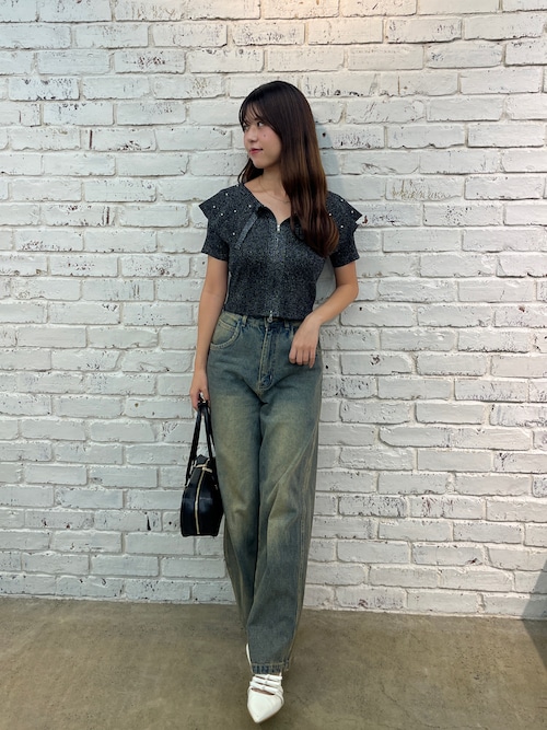 キラキラBIG衿ZIPカーデ（Tシャツ/カットソー）｜continuer de NICE