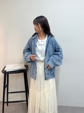 「秋先取りコーデ」｜「アイテム（ブルゾン）」を使った、ゆずさん（レディース・161cm）の秋コーディネート