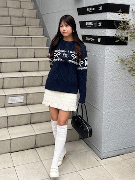 「カウチン」｜ゆずさん（レディース・161cm）の秋コーディネート