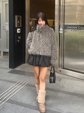 「アイテム（ブルゾン、グレー系）」を使った、ゆずさん（レディース・161cm）の秋コーディネート