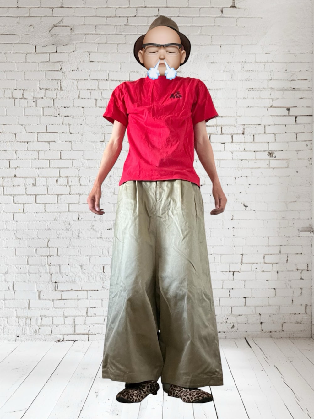 「赤Tシャツ、アントニオ猪木、コムデギャルソンコムデギャルソン、comme des garcons comme des garcons、コムデギャルソン、COMME des GARCONS、COMME des GARÇONS、プロレスTシャツ、プロレス」｜「inokixのアイテム（Tシャツ/カットソー、レッド系）」を使った、undertweetyさん（メンズ・175cm）の夏コーディネートの1枚目の写真