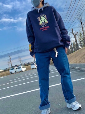 「スウエットパーカー」｜ゆずさん（レディース・161cm）の春コーディネート
