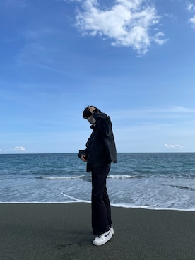「韓国コーデ」｜「アイテム（デニムジャケット）」を使った、茉央さん（メンズ・179cm）の春コーディネート