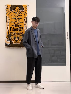「plain-me（プレインミー）のアイテム（ジャケット/アウター）」を使った、Alexさん（メンズ・164cm）の夏コーディネート