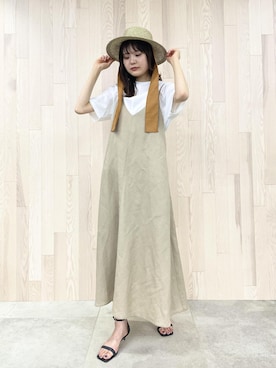 「ショッピング」｜「アイテム（サンダル）」を使った、AZUMAさん（レディース・171cm）の春コーディネート