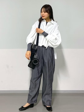 「Americana」｜「アイテム（Tシャツ/カットソー）」を使った、AZUMAさん（レディース・171cm）の冬コーディネート