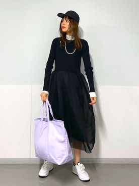 「SALON adam et rope'（サロン アダム エ ロペ）のアイテム（ワンピース/ドレス）」を使った、AZUMAさん（レディース・171cm）の秋コーディネート