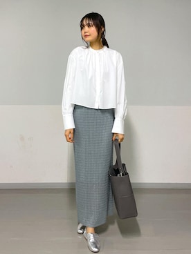 「サステナブル」｜「アイテム（その他シューズ）」を使った、AZUMAさん（レディース・171cm）の冬コーディネート