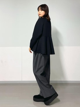 「Americana」｜「アイテム（スラックス）」を使った、AZUMAさん（レディース・171cm）の秋コーディネート