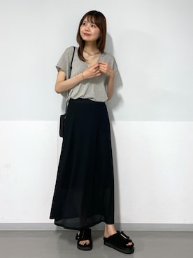 「ロング」｜「アイテム（タンクトップ）」を使った、AZUMAさん（レディース・171cm）の夏コーディネート