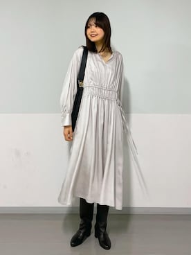 「SALON adam et rope'（サロン アダム エ ロペ）のアイテム（ワンピース/ドレス）」を使った、AZUMAさん（レディース・171cm）の冬コーディネート