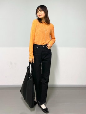 「サステナブル」｜「アイテム（トートバッグ）」を使った、AZUMAさん（レディース・171cm）の冬コーディネート