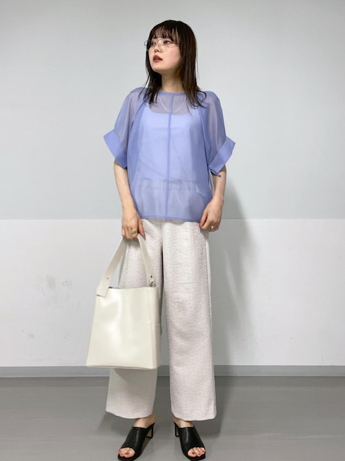 サロン アダムエロペ シャツ シアーストリングカフスパフスリーブブラウス SALON adam et rope'（サロン アダム エ ロペ）の「シアー